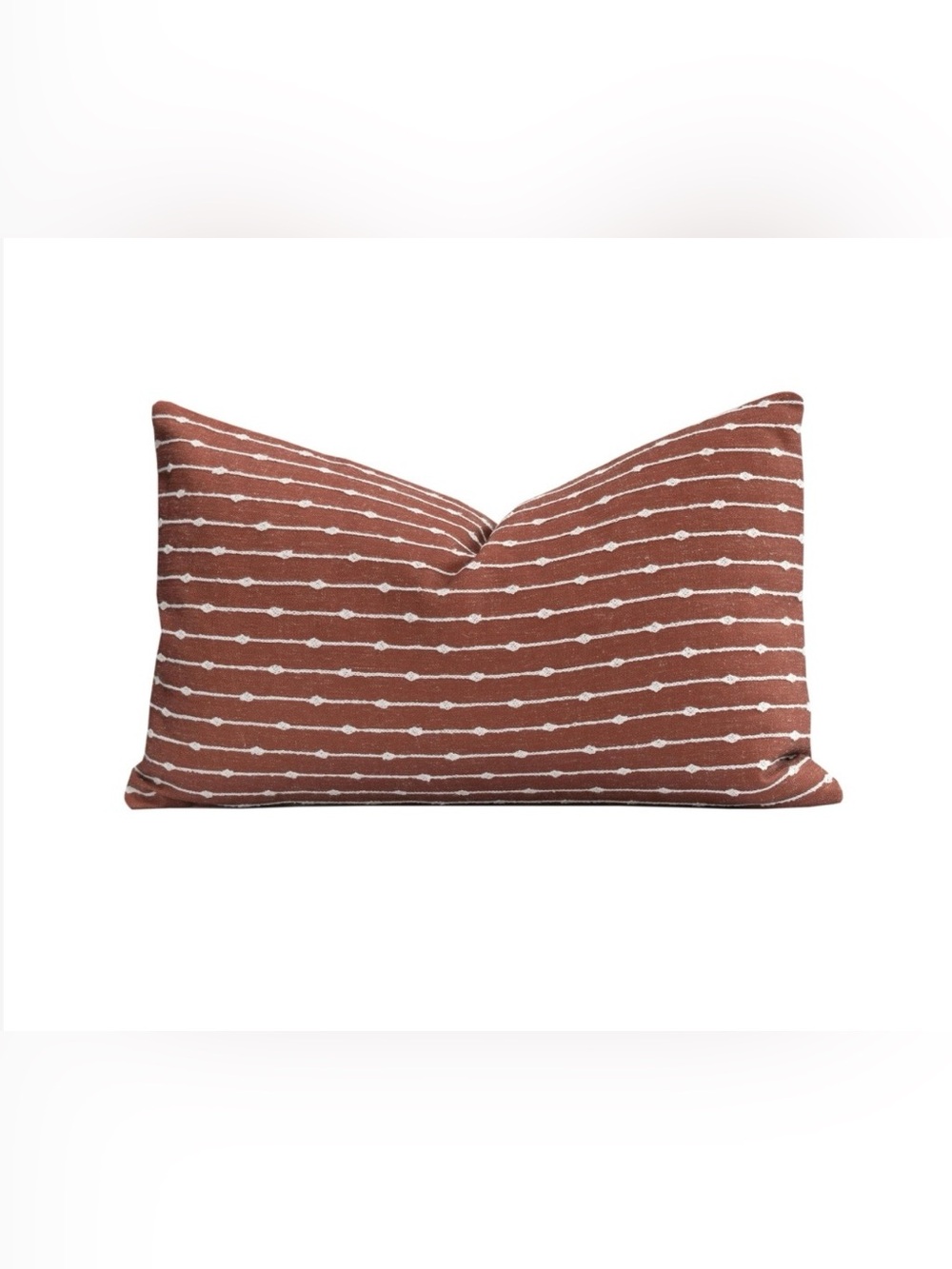 Striped Pillow Cover Indoor/Outdoor Lumbar 12x20” (1-Count) RUST Neutral